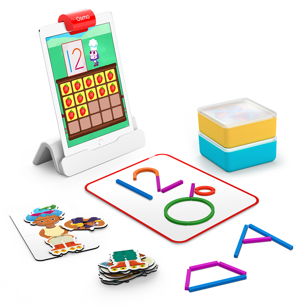 Little Genius Starter Kit for iPad 6 Hands-On Educational Games Counting Early Math Adventure Shapes Ages 3-5 Osmo Exclusive Phonics & Creativity iPad Base Included 